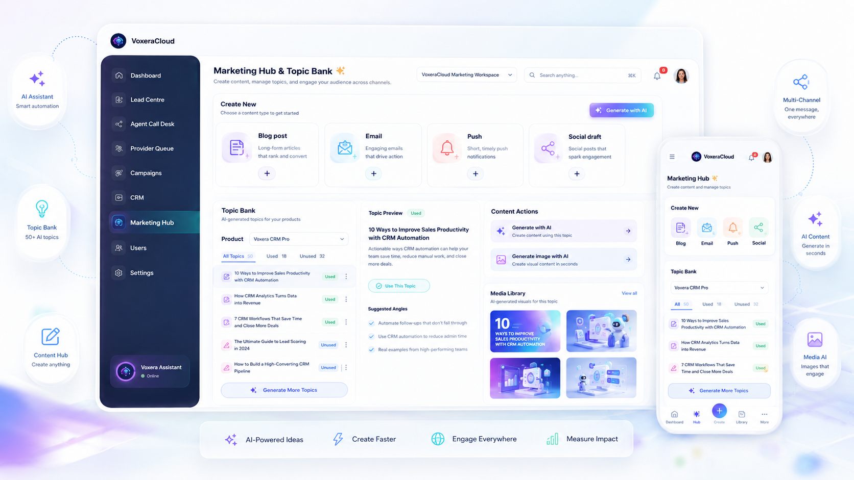 Marketing Hub and AI topic bank